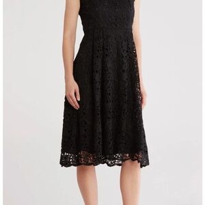 Nordstrom Black Lace Midi Dress